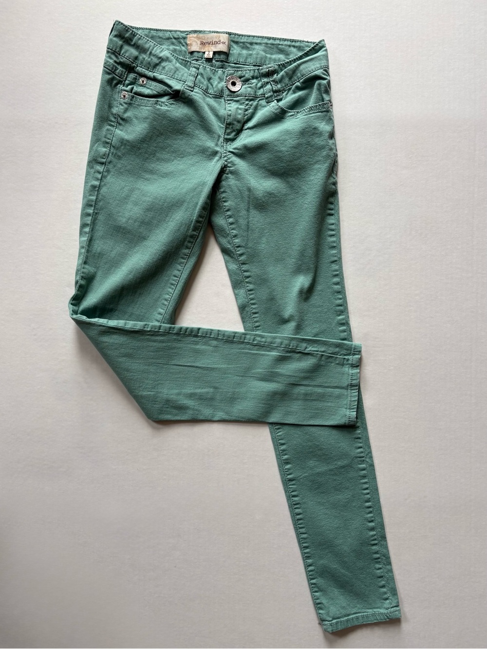 Rewind Skinny Jeans Juniors 3 Mint Green Low Rise